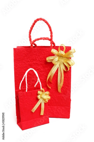 Obraz Red bag for  New Year on white background