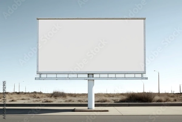 Fototapeta Blank Billboard Side Of The Street Mockup Template Design Generated AI