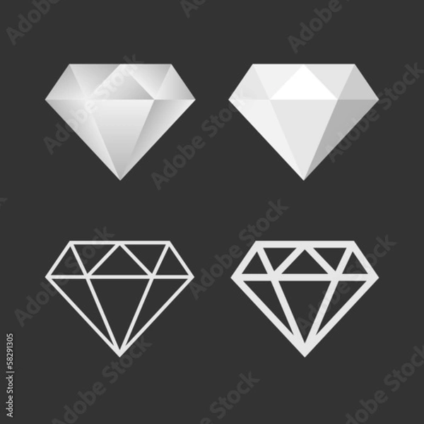 Obraz Diamond Icon And Emblem Set. Vector