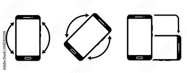 Fototapeta rotate smartphone icons set