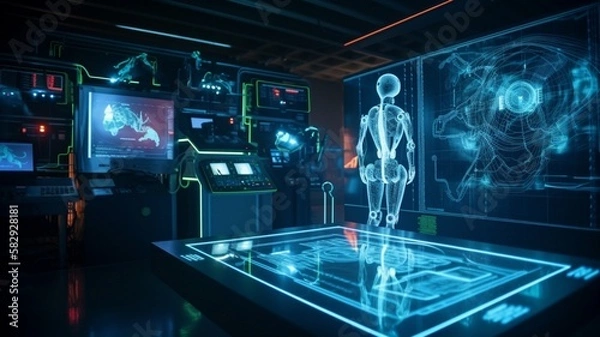 Fototapeta an_AI_analyzing_an_image._depict_a_futuristic