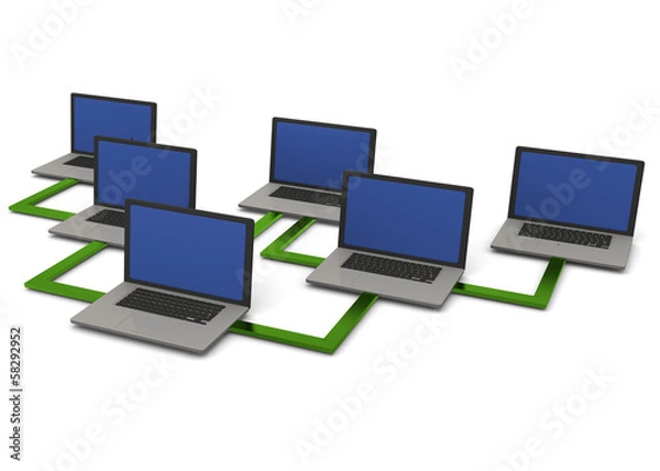 Fototapeta Computer and Network - 3D