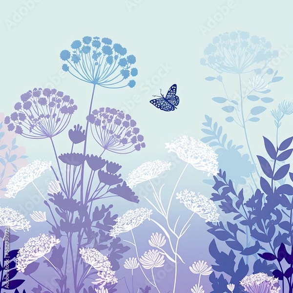 Fototapeta Seamless Floral Pattern, AI Generated