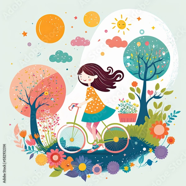 Fototapeta Seamless Floral Pattern, AI Generated