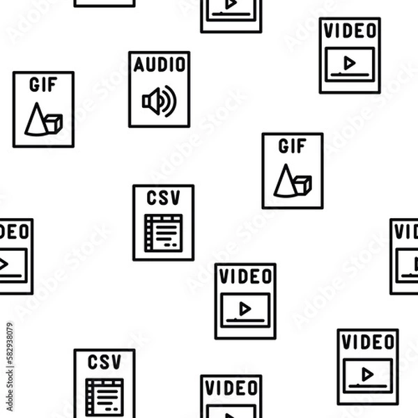 Obraz file format document vector seamless pattern