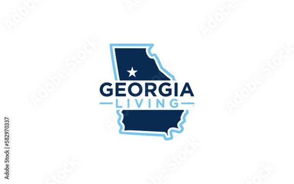 Obraz Map of Georgia Living vector template
