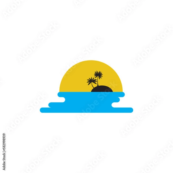 Obraz beach scene illustration design