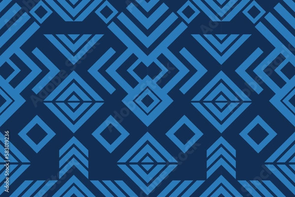 Fototapeta Ethnic fabric pattern Designed from geometric shapes Ethnic Asian style fabric pattern Used for home decoration, carpet work, 