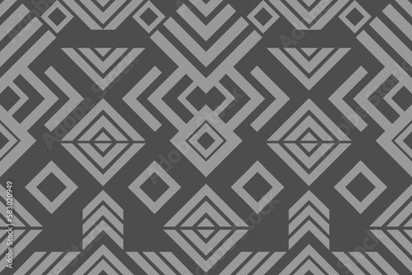 Fototapeta Ethnic fabric pattern Designed from geometric shapes Ethnic Asian style fabric pattern Used for home decoration, carpet work, 