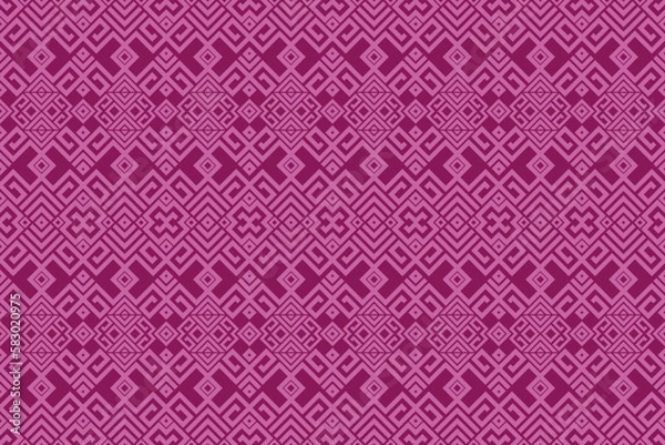 Fototapeta Ethnic fabric pattern Designed from geometric shapes Ethnic Asian style fabric pattern Used for home decoration, carpet work, 