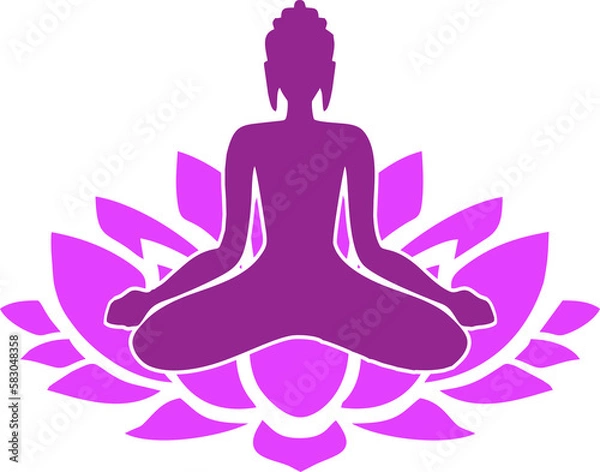 Fototapeta buddha meditating on a lotus flower