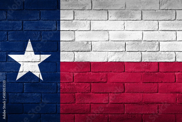 Obraz Texas flag painted on a brick wall