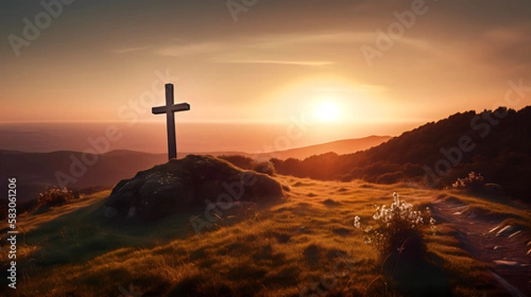 Obraz cross on the hill