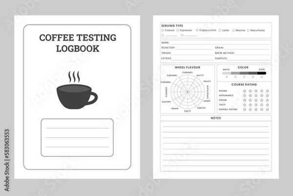 Obraz Coffee Testing Logbook Or Notebook Planner