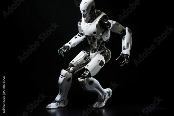 Obraz Concept of system artificial intelligence chatGPT, chat bot AI. Advanced futuristic smart technology application software. Humanoid, cyborg, robot.