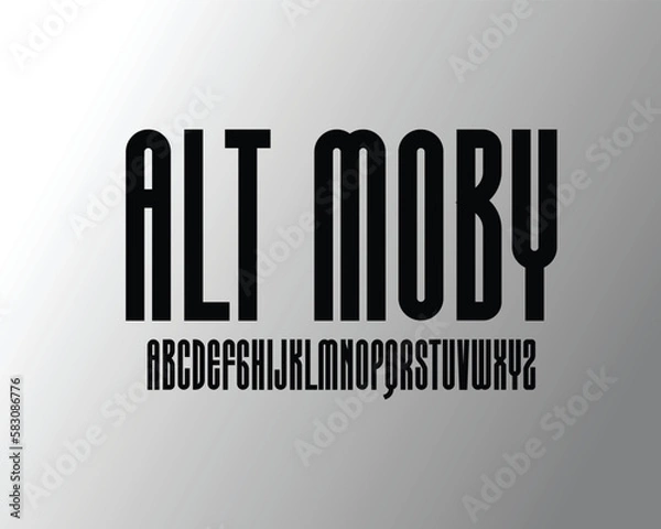 Obraz Alt Moby font for logo and headline. Isolated vector typeset
