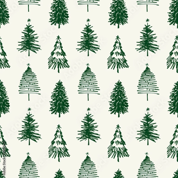 Fototapeta pattern of christmas trees