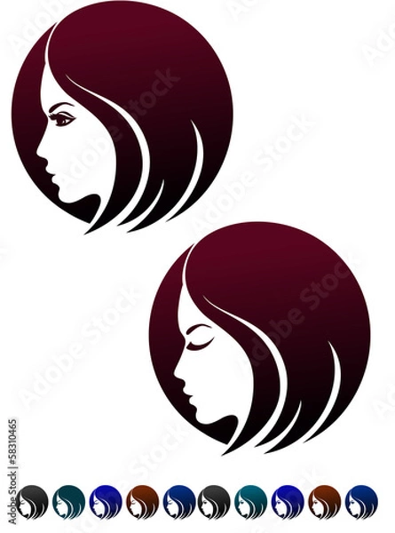 Obraz Female profile,  logo template
