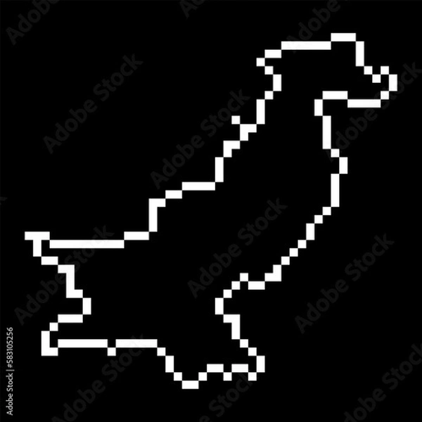 Fototapeta Pixel map of Pakistan. Vector illustration.
