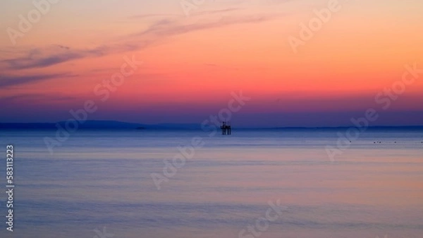 Fototapeta Sunset with soft water