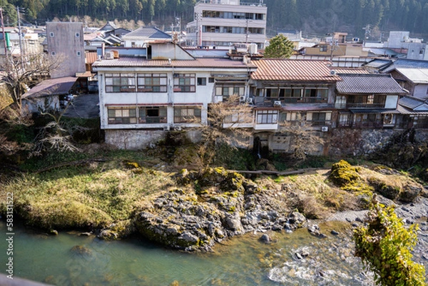 Obraz 岐阜県郡上市八幡町　郡上八幡の町並み
