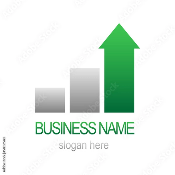 Fototapeta Growth Bar Chart BUSINESS LOGO (symbol icon performance)