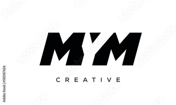 Fototapeta MYM letters negative space logo design. creative typography monogram vector	