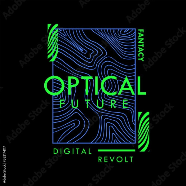 Fototapeta Futuristic theme graphics Optical Future Fantacy Digital revolt Typography neon line design vector graphic Fashion for Apparel t shirt print poster and banner-01
