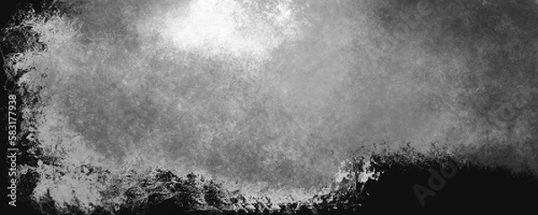 Fototapeta Dark gray rough painted background grey distressed grunge abstract art texture illustration overlay black and white paper or canvas in textured modern painting banner header image backdrop design