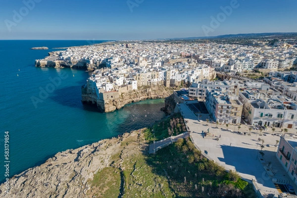 Obraz Vista panoramica aerea di Polignano a mare, puglia