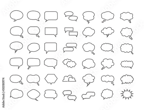 Fototapeta Speech Bubble set. Talk bubble. Cloud speech bubbles collection. Vector