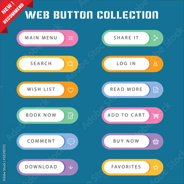 Fototapeta Flat design call to action button set