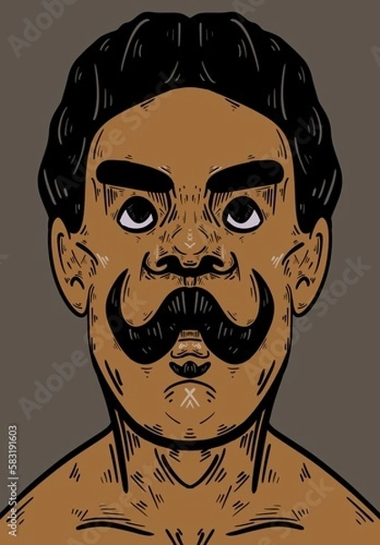 Fototapeta skull with a beard