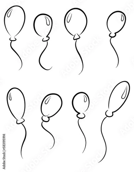 Fototapeta Balloon scribble sketch outline simple vector SVG