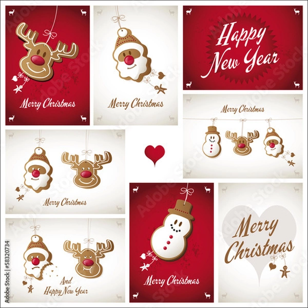 Obraz christmas_cards_red_vector