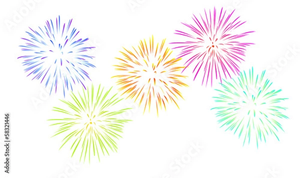 Obraz fireworks white background [V] [kw-en]