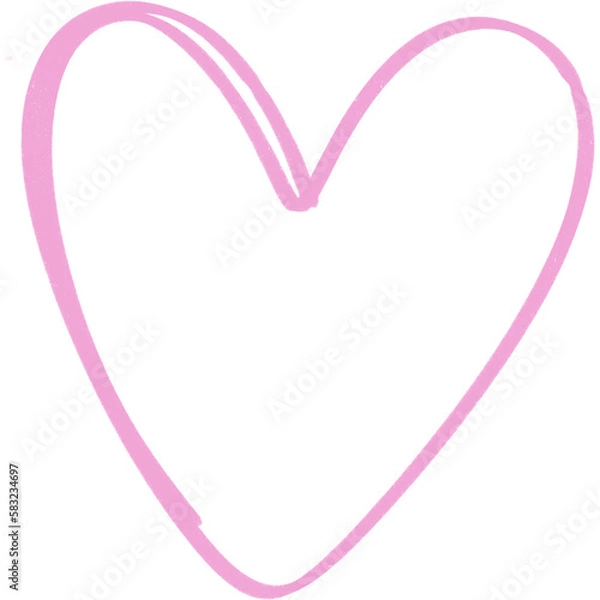 Obraz Pink heart doodle