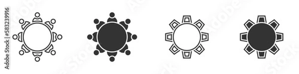 Obraz Round table with chairs icon. Vector illustration.