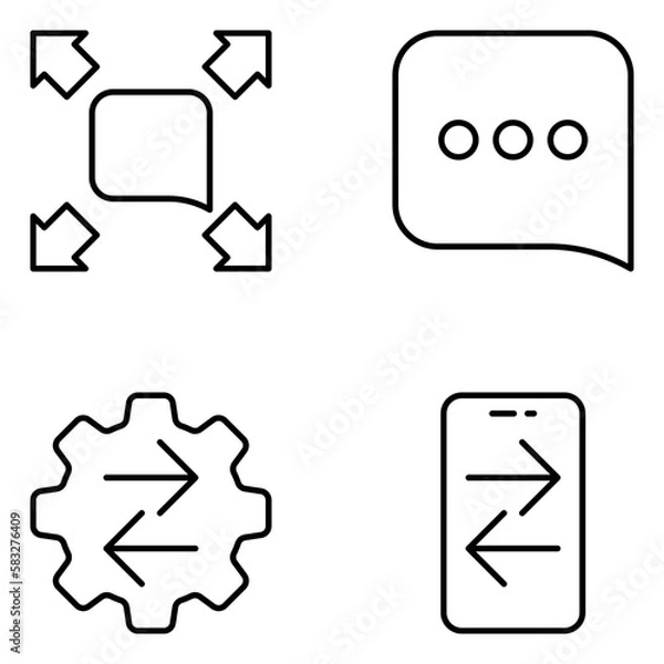 Obraz Communication Vector Line Icons