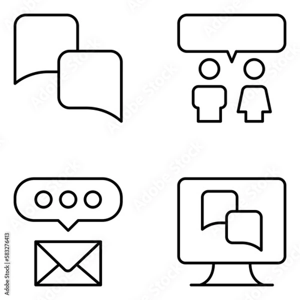 Obraz Communication Vector Line Icons