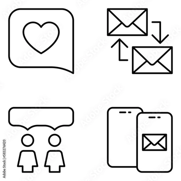 Obraz Communication Vector Line Icons