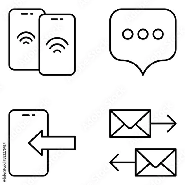 Obraz Communication Vector Line Icons