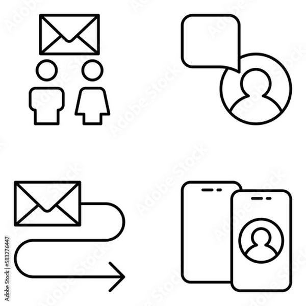 Obraz Communication Vector Line Icons