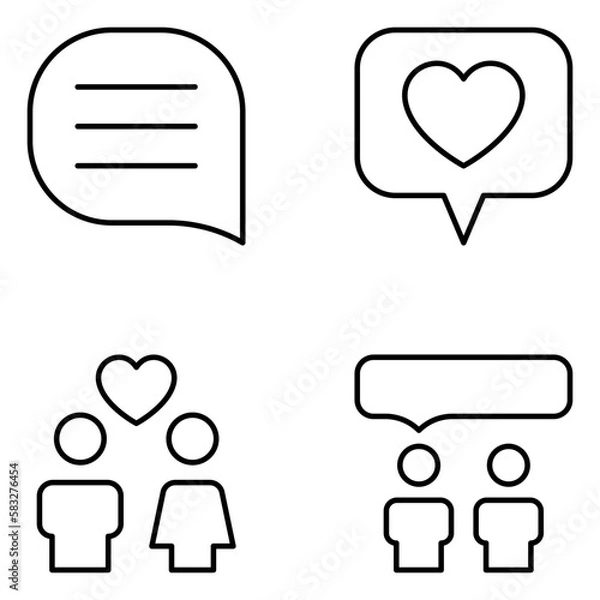 Obraz Communication Vector Line Icons