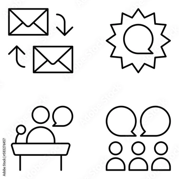 Obraz Communication Vector Line Icons