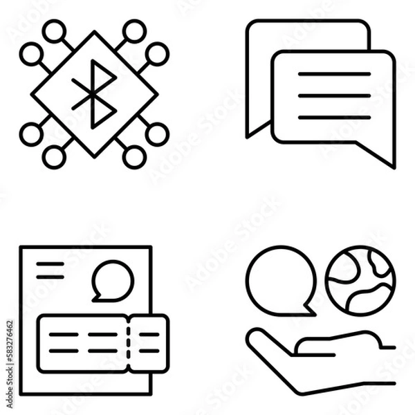 Obraz Communication Vector Line Icons