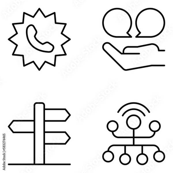 Obraz Communication Vector Line Icons