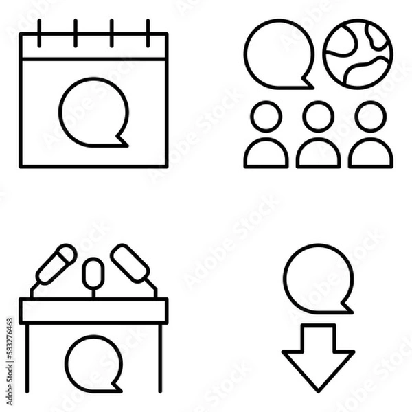 Obraz Communication Vector Line Icons