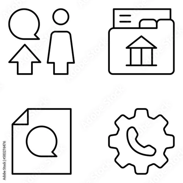 Obraz Communication Vector Line Icons