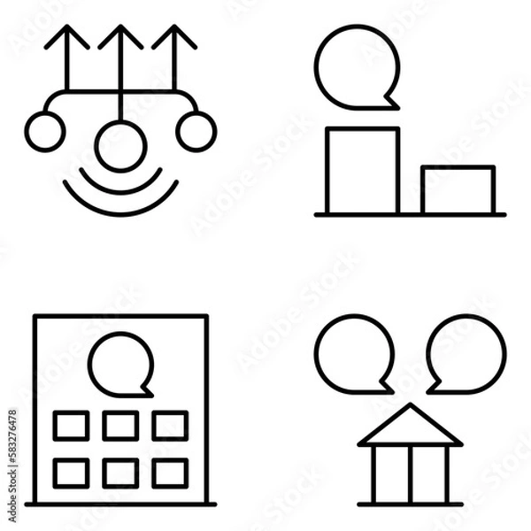 Obraz Communication Vector Line Icons